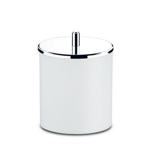 Lixeira plástica branca com tampa inox 5,4L Decorline - 3400/202 Lixeira plástica branca com tampa inox 5,4L Decorline - 3400/202