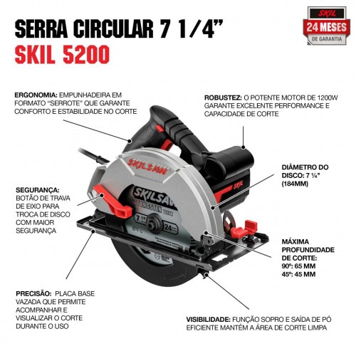 Serra circular para madeira 7.1/4