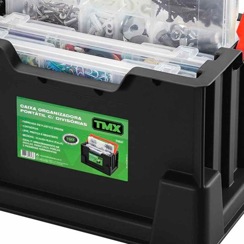 Caixa pl�stica organizadora com 4 divis�rias - T6537