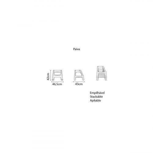 Banqueta Escada pl�stica 1 degrau + patamar - Paiva