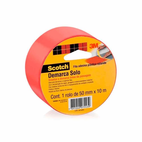 Fita para demarca��o 10 mm x 10 metros vermelha