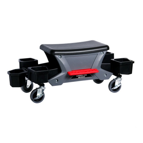 Banqueta para mec�nico com rod�zio e compartimentos para ferramentas - 3425