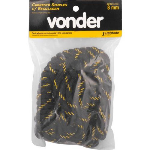 Cabresto simples com regulagem 8 mm preto e amarelo Vonder