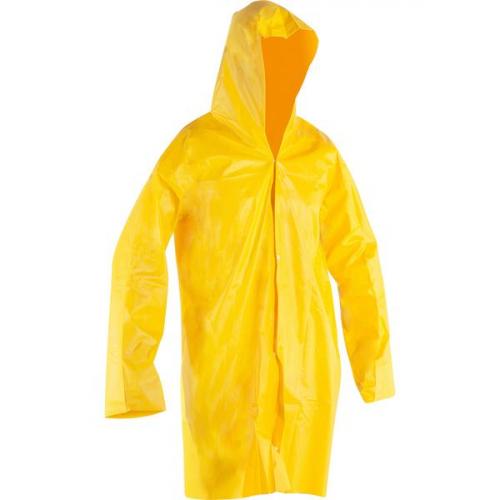 Capa de chuva em PVC com forro amarela