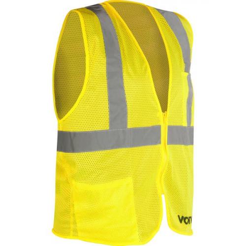 Colete refletivo tipo blus�o com bolso e ziper amarelo - CV 104  
