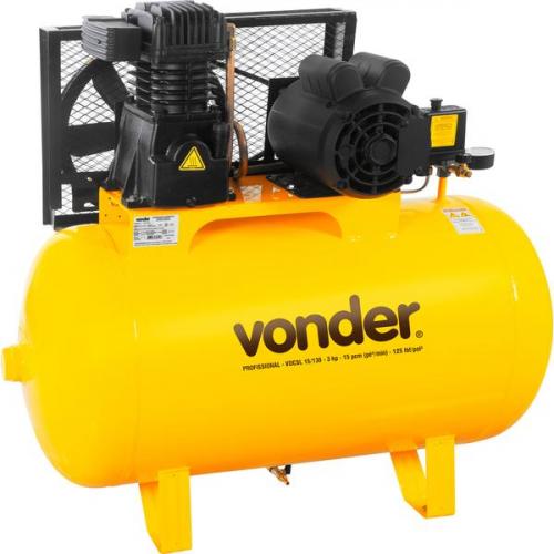 Compressor de ar 15 p�s 122L 3 hp 125 lbs trif�sico - VDCSL 