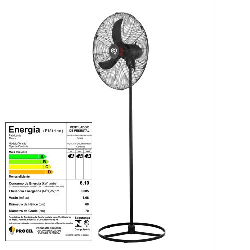 Ventilador de coluna 70 cm preto - V70CPRHB  110V/220V