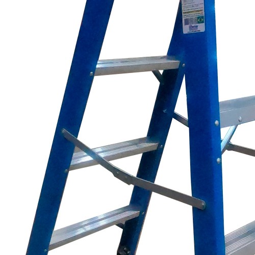 Escada tesoura dupla em fibra de vidro 5 degraus 1,5 m - Premium
