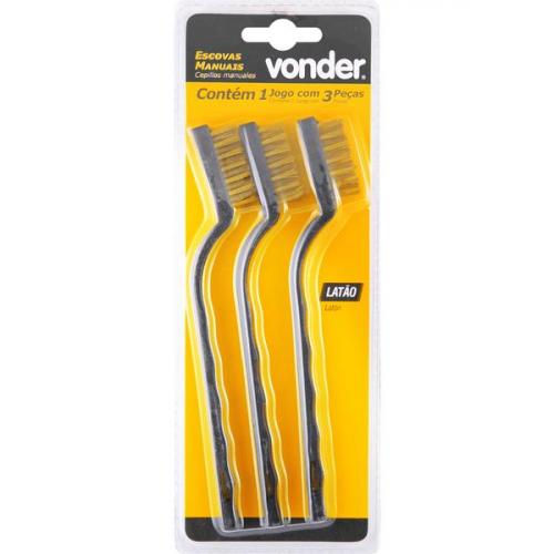 Jogo de escovas manuais em lat�o com 3 pe�as