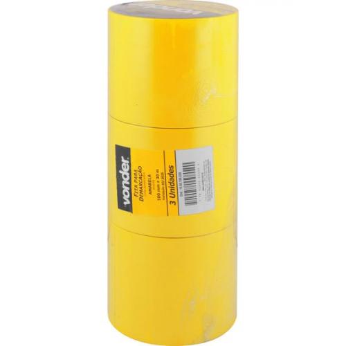 Fita adesiva para demarca��o 100 mm x 30 m amarela