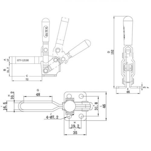 Grampo de aperto r�pido vertical - GVV 220 