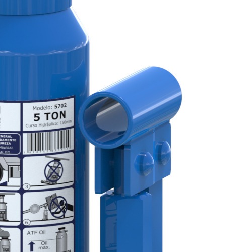 Macaco hidr�ulico tipo garrafa capacidade de 5 Toneladas - MT 5