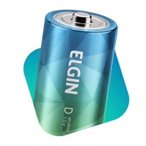 Pilha alcalina grande D com 2 unidades 