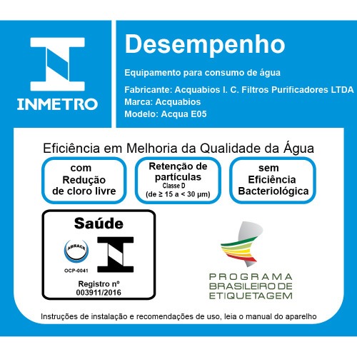 Torneira com filtro bica m�vel de parede quadriseta - Acqua E05