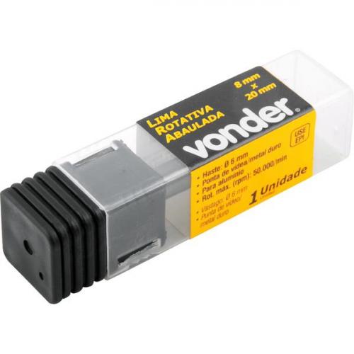 Lima rotativa abaulada para alum�nio 8 x 20 mm com haste 6 mm 
