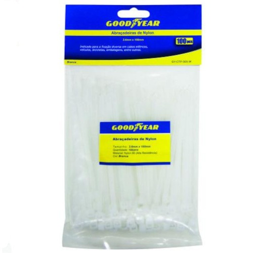 Abra�adeira de nylon 2,5 mm x 8 cm com 100 pe�as