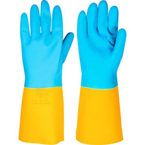 Luva de l�tex/neoprene pequena amarela e azul LNV 100 - 7085000100