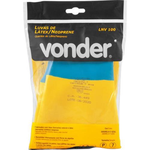 Luva de l�tex/neoprene pequena amarela e azul LNV 100 - 7085000100