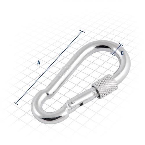 Mosquet�o com trava roscada 6 mm x 60 mm   