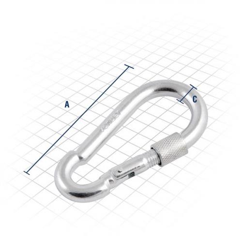 Mosquetão com trava roscada 8 mm x 80 mm Mosquetão com trava roscada 8 mm x 80 mm