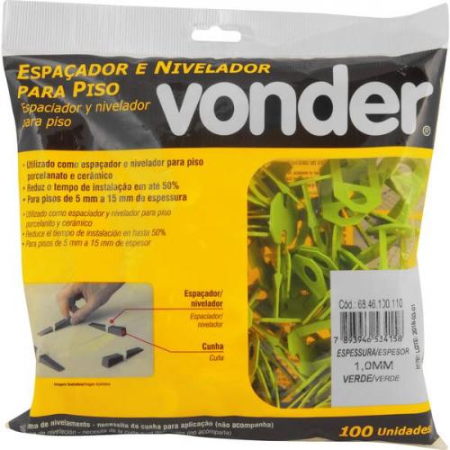 Espa�ador e nivelador para piso 1,0 mm com 100 pe�as