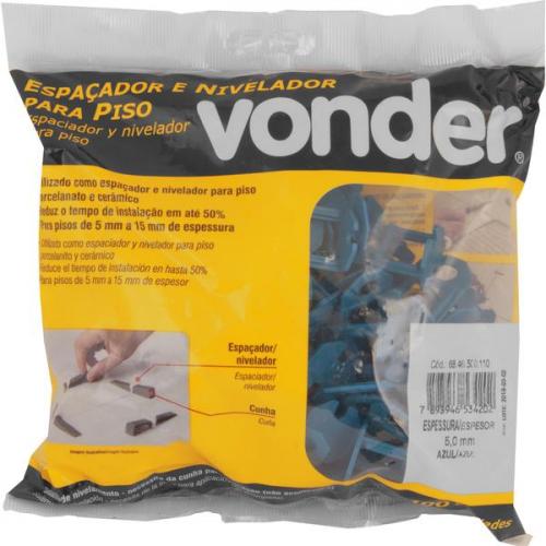 Espa�ador e nivelador para piso 5,0 mm azul com 100 pe�as