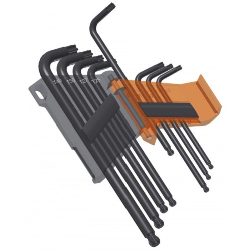 Jogo de chaves hexalobular abaulada longa T9 a T40 com 8 pe�as 97BTXL/SC8