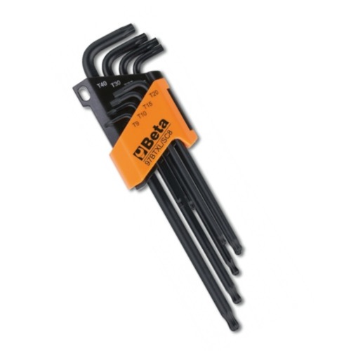 Jogo de chaves hexalobular abaulada longa T9 a T40 com 8 pe�as 97BTXL/SC8