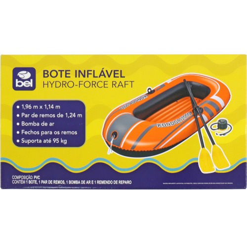 Bote inflável com 2 remos e bomba de ar - Hydro-force Raft Bote inflável com 2 remos e bomba de ar - Hydro-force Raft