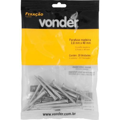 Parafuso madeira 3,8 mm x 40 mm com 20 pe�as - 20.21.384.000