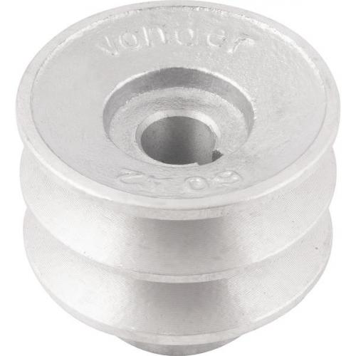Polia de alum�nio 2 canais perfil A 60 mm com furo de 14 mm - 6677114060