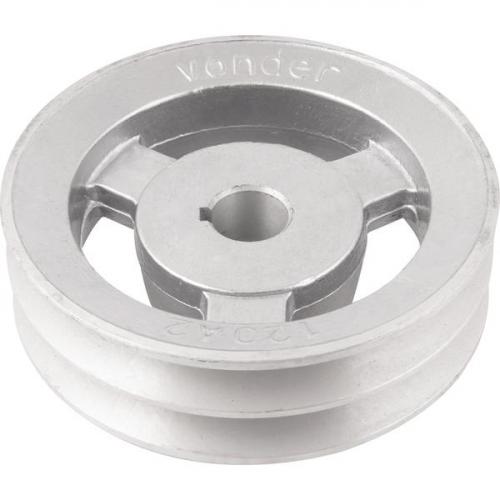 Polia de alum�nio 2 canais perfil A 120 mm com furo de 3/4