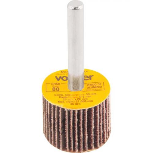 Roda de lixa 25 mm x 20 mm com haste gr�o 80 
