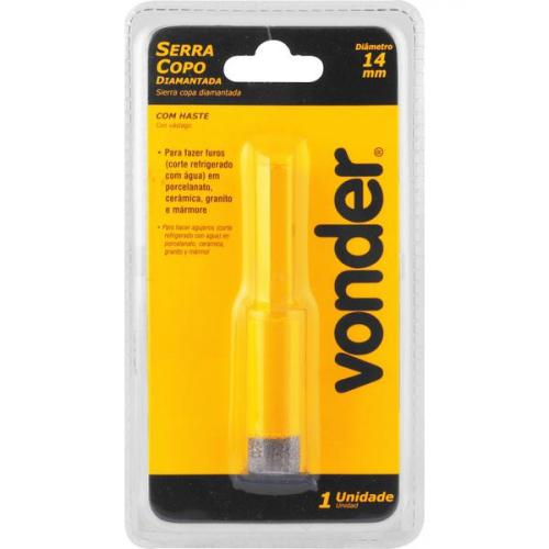 Serra copo diamantada 14 mm refrigerada com haste