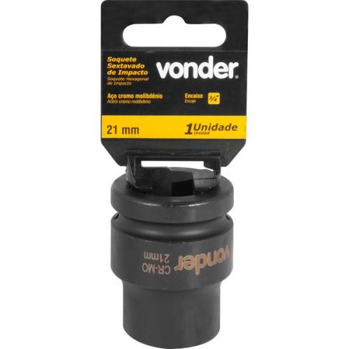 Soquete sextavado de impacto 21 mm encaixe 3/4