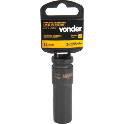 Soquete sextavado de impacto longo 14 mm encaixe 1/2