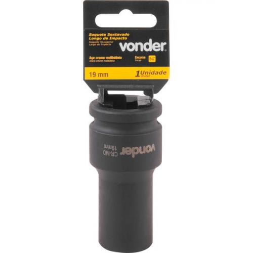 Soquete sextavado de impacto longo 19 mm encaixe 3/4