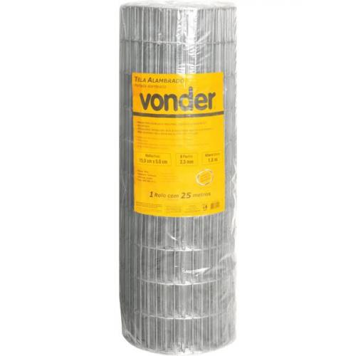 Tela alambrado malha 15 x 5 cm fio 2,3 mm com 1,0 x 25 m   