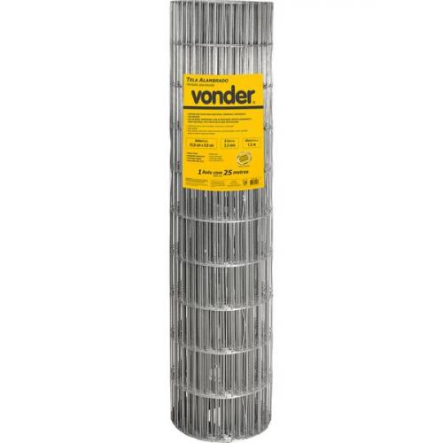 Tela alambrado malha 15 x 5 cm fio 2,3 mm com 1,5 x 25 m   