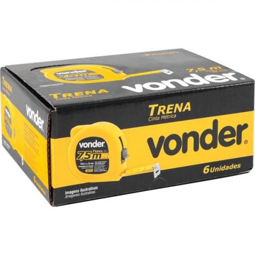 Trena com fita de a�o 25 mm x 7,5 m com trava 6 pe�as