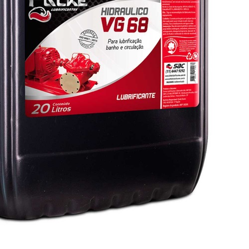 Óleo lubrificante hidráulico 20 litros - VG 68 Óleo lubrificante hidráulico 20 litros - VG 68