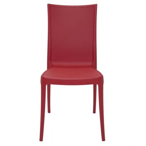 Cadeira em polipropileno e fibra de vidro vermelha - Laura