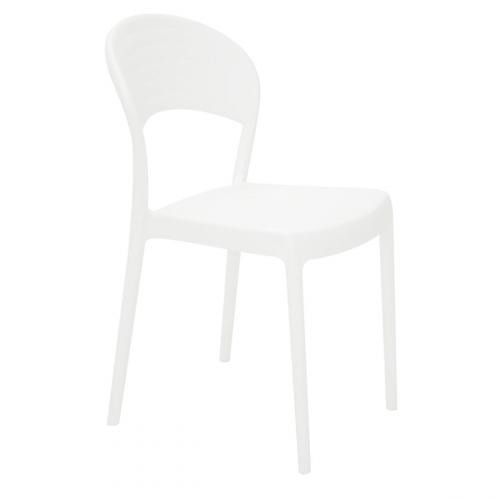 Cadeira pl�stica com encosto fechado branca - Sissi 