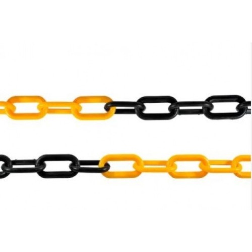 Corrente pl�stica amarela e preta 8 mm com 10 metros