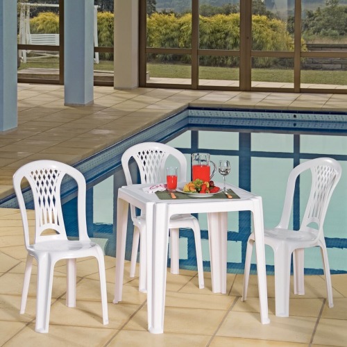 Cadeira plástica sem braços branca - Laguna Cadeira plástica sem braços branca - Laguna