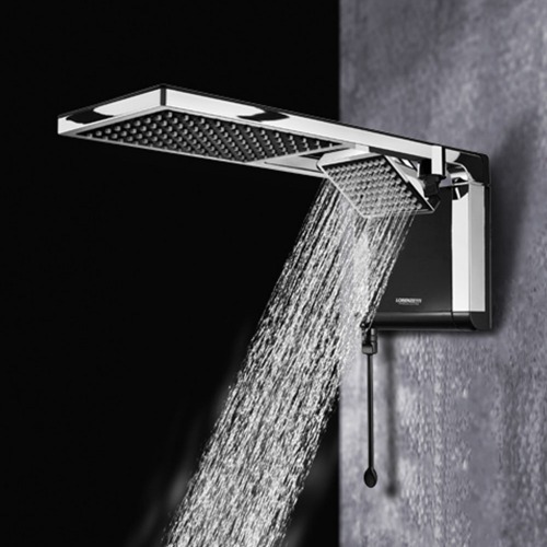 Chuveiro eletr�nico 5500 watts 110V preto cromado - Acqua Duo Ultra