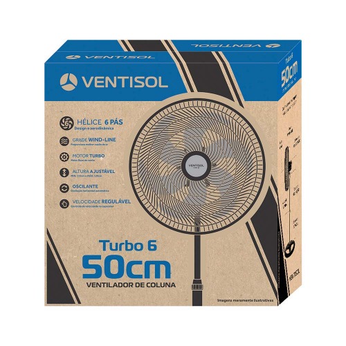 Ventilador de coluna 50 cm 6 pás oscilante - TURBO 110V Ventilador de coluna 50 cm 6 pás oscilante - TURBO 110V