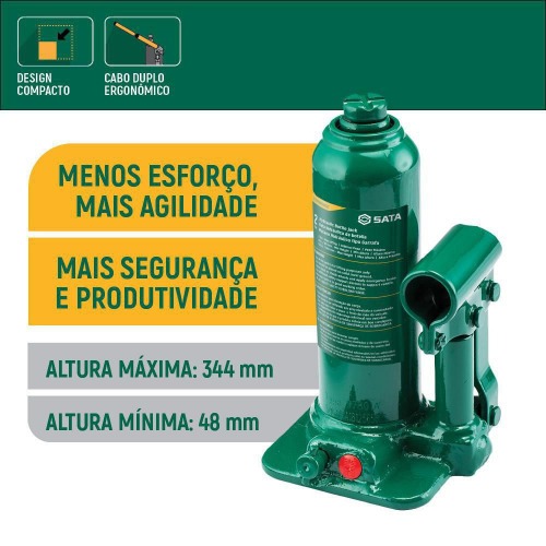 Macaco hidr�ulico tipo garrafa capacidade de 2 toneladas - 97801A