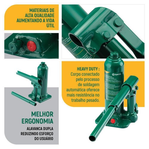 Macaco hidr�ulico tipo garrafa capacidade de 2 toneladas - 97801A