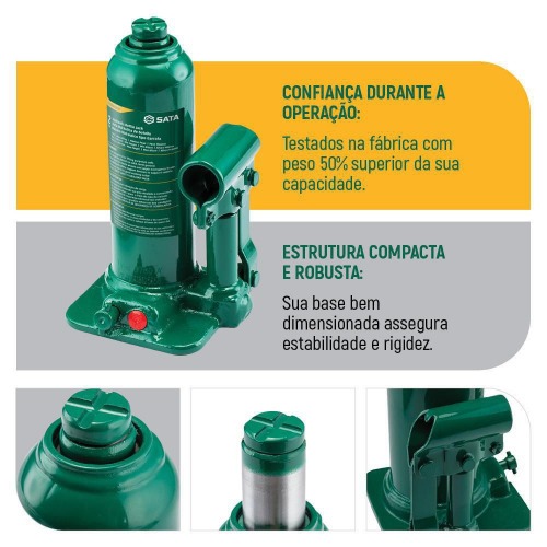 Macaco hidr�ulico tipo garrafa capacidade de 2 toneladas - 97801A